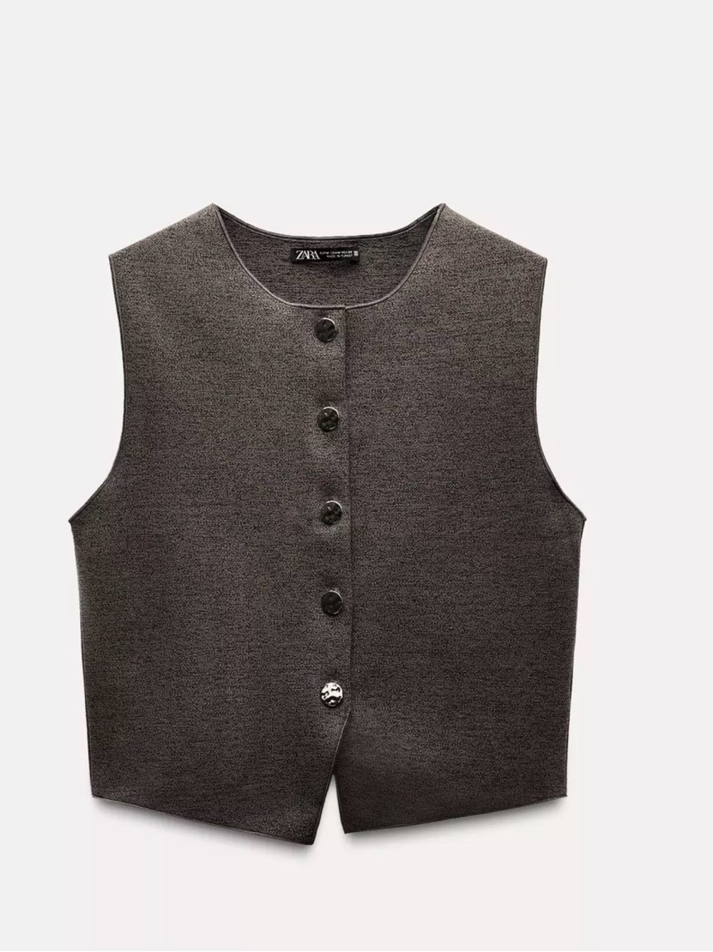 Zara Button-Front Sleeveless Vest